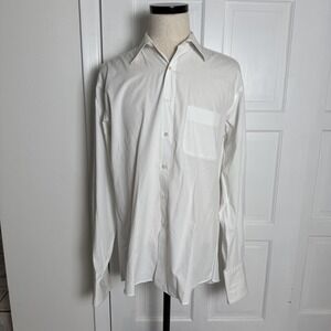 Perry Ellis Portfolio Shirt Mens 16.5 36 White Dress Long Sleeve 100% Cotton